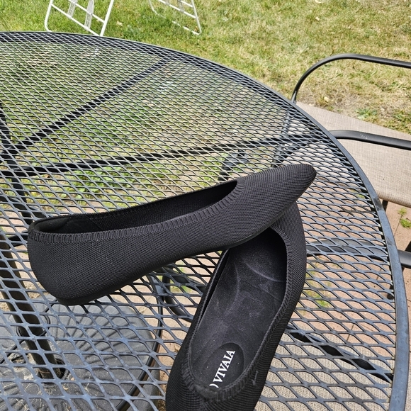 Vivaia black knit pointed toe ballet flats Aria 5 EU 43 US 11 - Picture 5 of 8